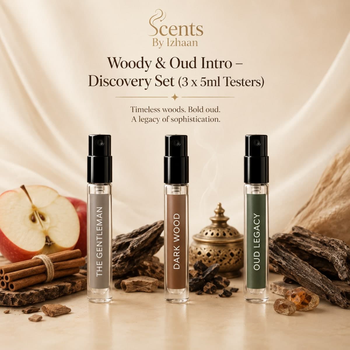 Woody & Oud Intro – Discovery Set (3 x 5ml Testers) - Gender: Mixed (Men + Unisex)