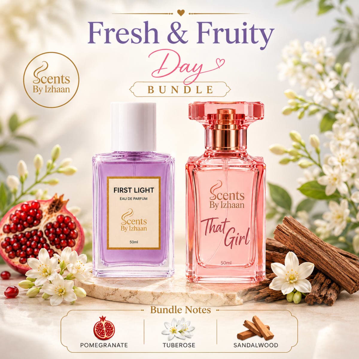 Fresh & Fruity Day Duo - First Light + That Girl - Bright, Joyful & Effortless - Women Perfume Bundle